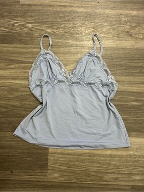 Light Gray Lace Trim Cami Top - Women